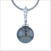 Tahitian Pearl and Diamond Enhancer Pendant 14KW (Consignment)  Jewelsmith - Durham NC - Handcrafted - Pendants