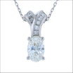Oval Diamond and Princess Cut Diamond Pendant Platinum (Consignment) handcrafted pendants | Jewelsmith, Durham, NC