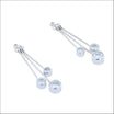 Triple Diamond Dangle Earring Jackets 18KW Platinum (Consignment), handcrafted earring jackets | Jewelsmith, Durham, NC
