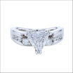 Trillion Diamond with Round Diamond Accents Ring Platinum (Consignment) top, handcrafted rings | Jewelsmith, Durham, NC
