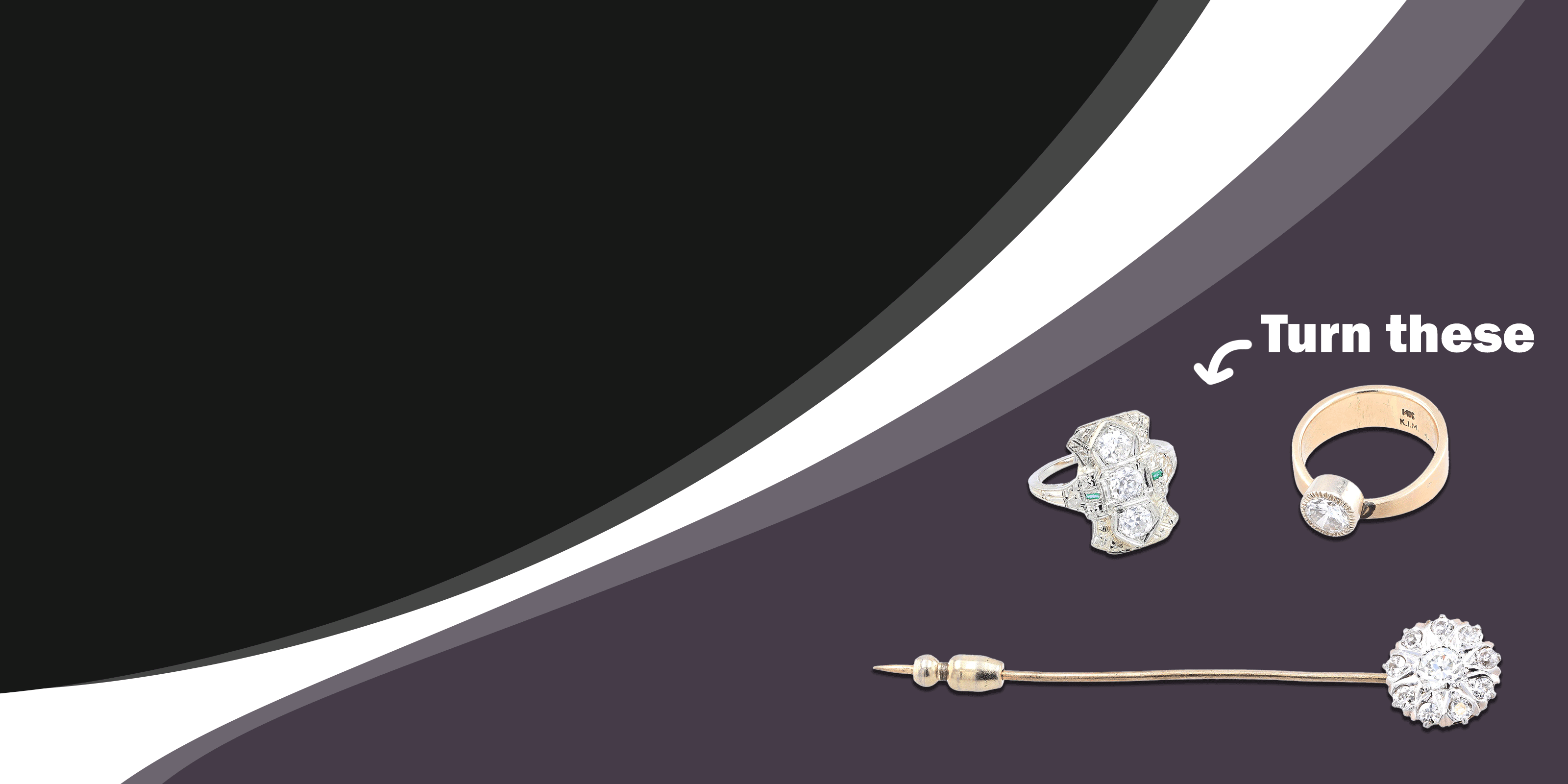 before and after makeover from various diamond jewelry to vintage inspired hand engraved ring