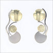 Abstract Disc and Squiggle Earrings 14KW 18KY - JewelsmithEarrings