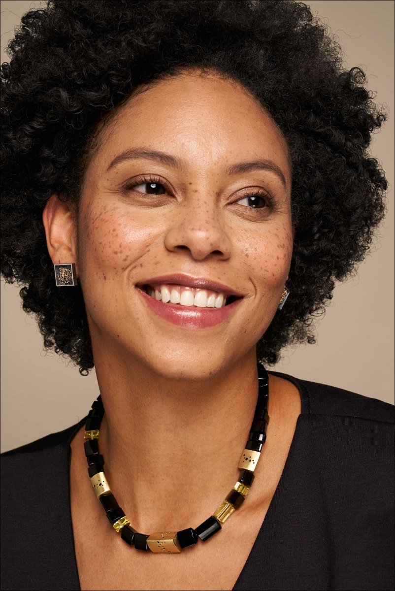 Abstract Wire Square Squiggle Stud Earrings Sterling Silver 18KY - JewelsmithEarrings