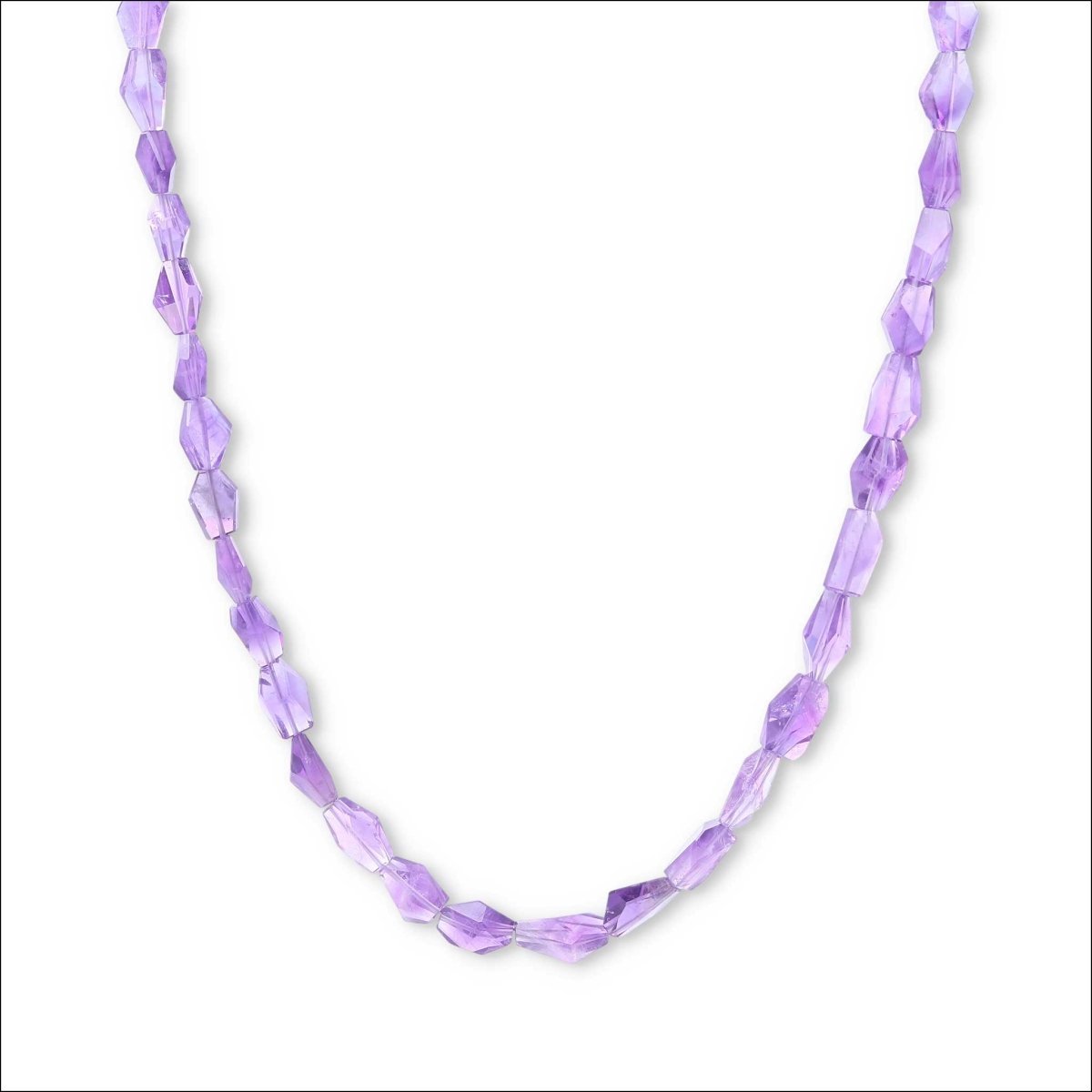 Amethyst Bead Strand Necklace 18KY 18" - JewelsmithNecklaces