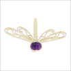 Amethyst Dragonfly Brooch 18KY - Jewelsmith - Durham NC - Handcrafted - Brooches
