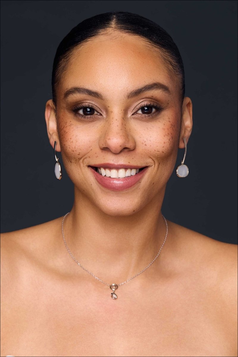 Asymmetrical Rose Cut Moonstone Forged Dangle Earrings 14KW - Jewelsmith - Durham NC - Handcrafted - Earrings