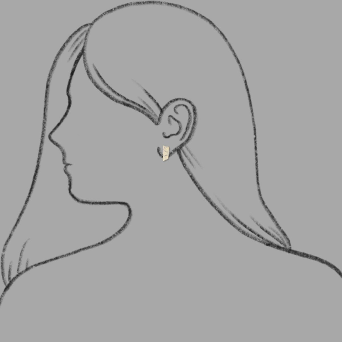 Asymmetrical Squiggle Earring Studs 18KY 14KW - JewelsmithEarrings