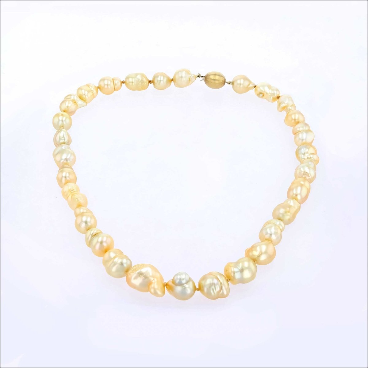 Baroque Golden South Sea Pearl Strand Necklace 17" 14KY - JewelsmithNecklaces
