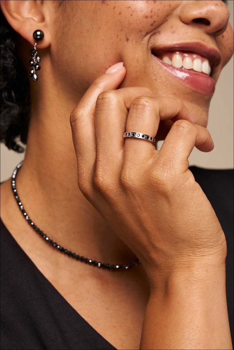 Black Diamond Briolette Cluster Earring Jackets 18KW (Consignment) - JewelsmithEarrings