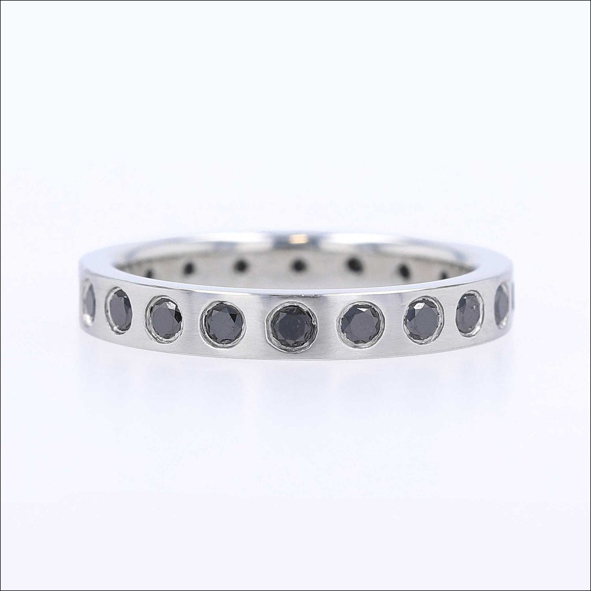Black Diamond Flush Set Eternity Band Platinum 0.76cttw - JewelsmithBands