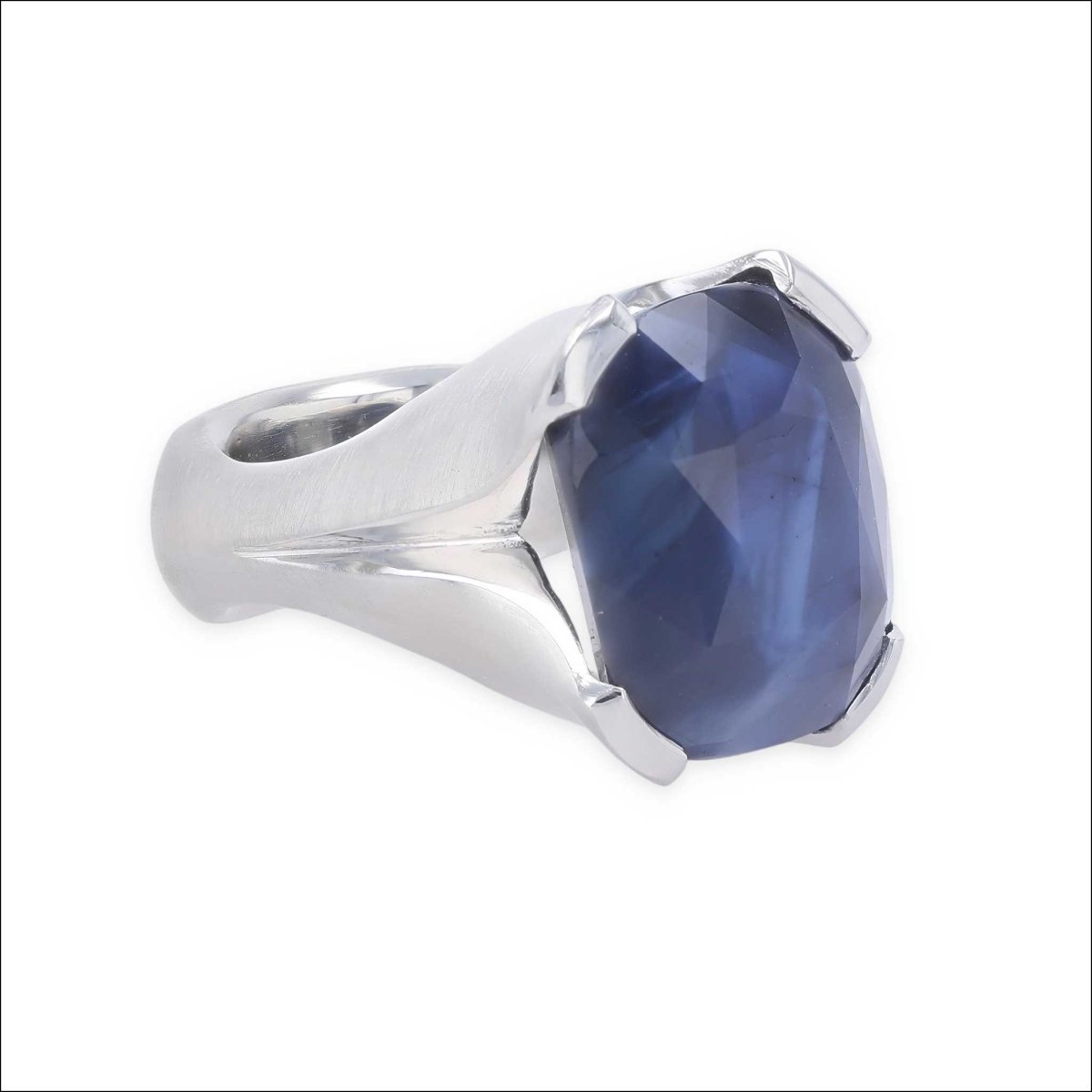 "Blue Candy" Sapphire Ring Platinum - Jewelsmith - Durham NC - Handcrafted - Rings