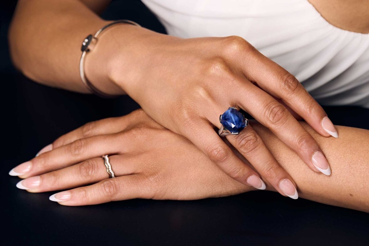 "Blue Candy" Sapphire Ring Platinum - Jewelsmith - Durham NC - Handcrafted - Rings
