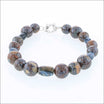 Boulder Opal Bead Bracelet Sterling Silver 9" - Jewelsmith - Durham NC - Handcrafted - Bracelets