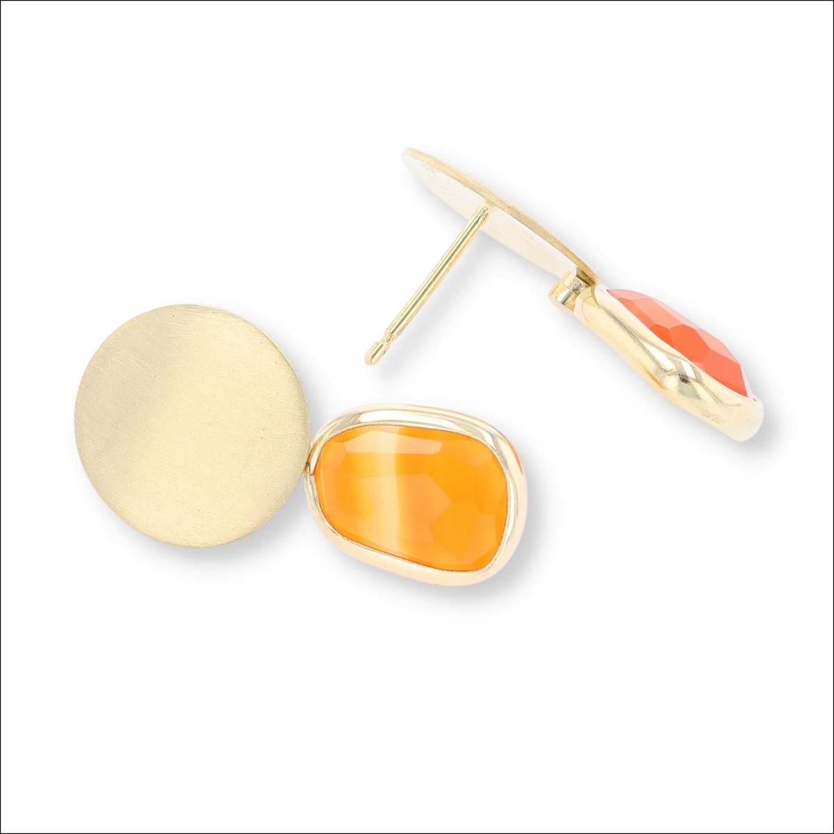 Carnelian Drop Earrings 18KY - JewelsmithEarrings