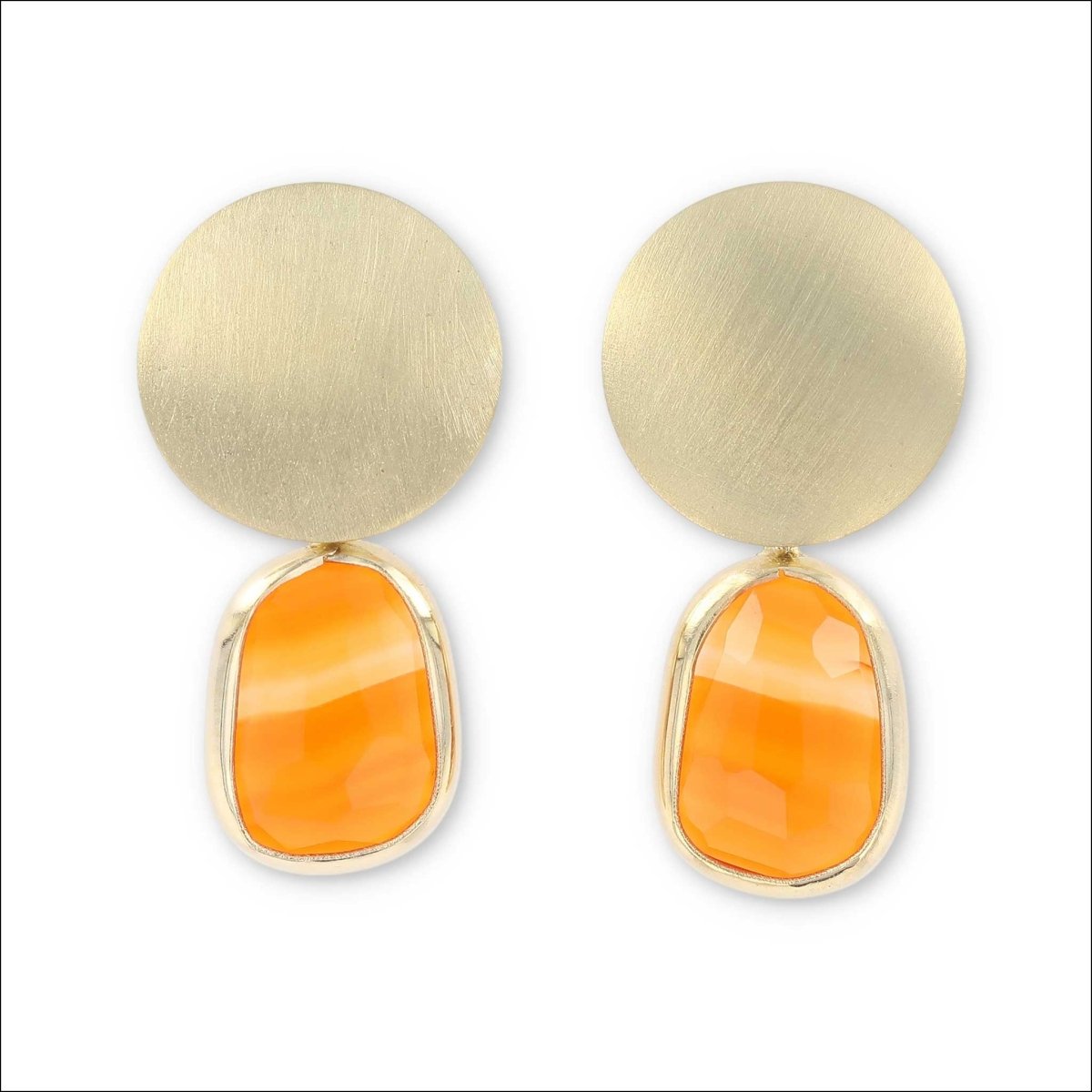 Carnelian Drop Earrings 18KY - JewelsmithEarrings