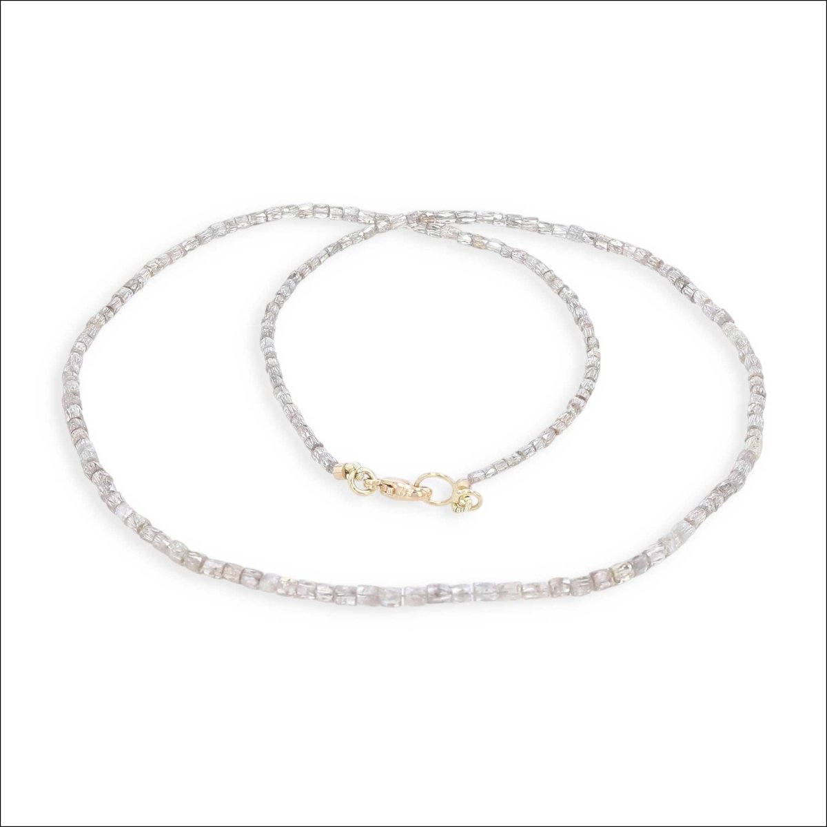 Champagne Diamond Bead Strand Necklace 18KY 17" 19.80cttw - Jewelsmith - Durham NC - Handcrafted - Necklaces