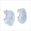 Chinese Freshwater Fireball Baroque Pearl Ear Hugging Earrings 18KY - JewelsmithEarrings