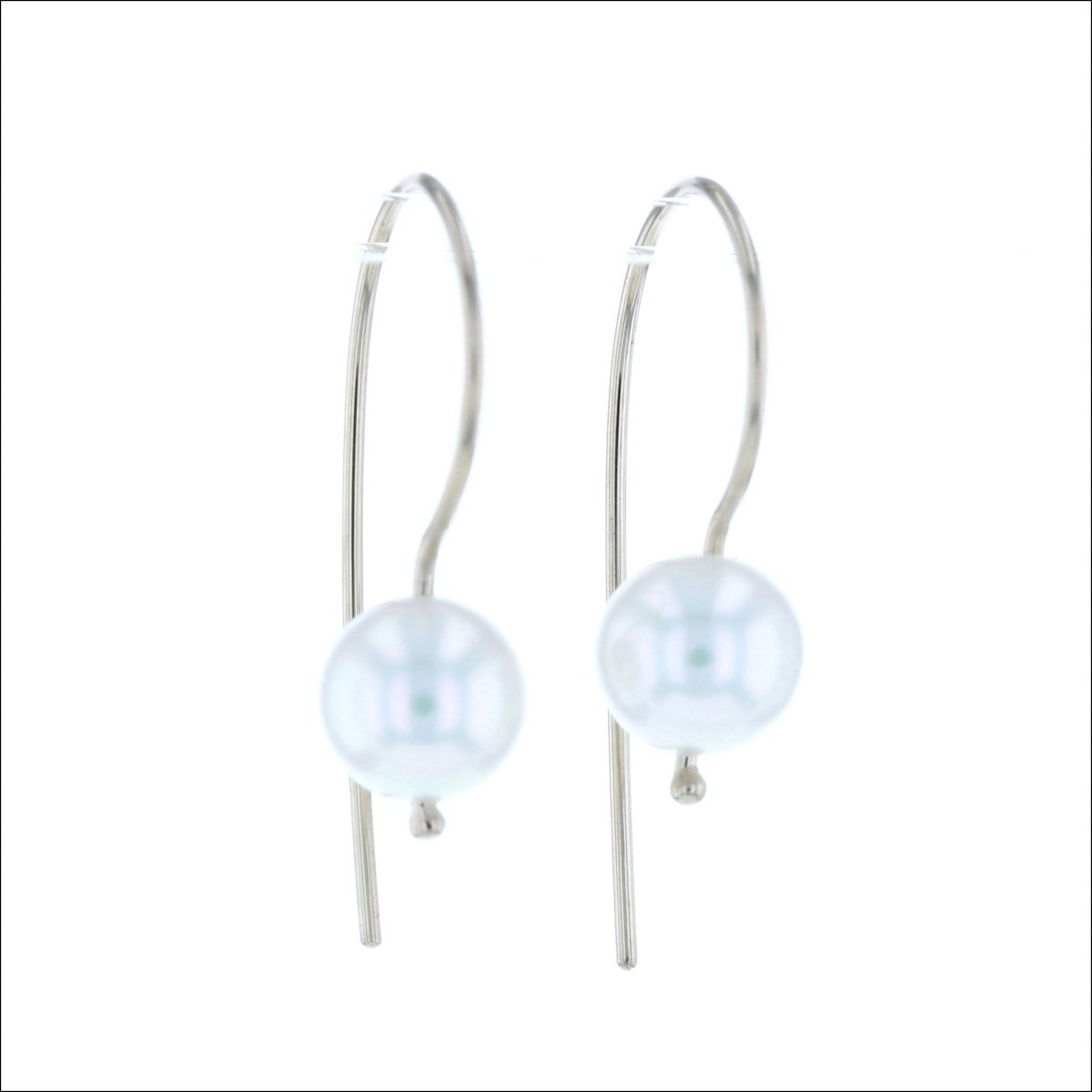 Chinese Freshwater Pearl Wire Earrings 14KW - JewelsmithEarrings