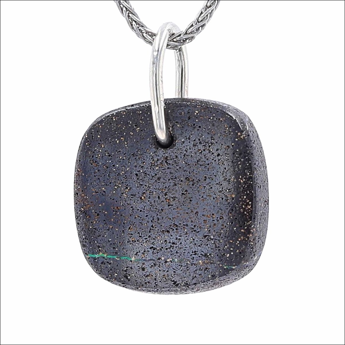 Cushion Boulder Opal Pendant Sterling Silver - JewelsmithPendants