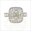 Cushion Floating Halo Diamond Ring Platinum (Consignment) - JewelsmithEngagement Rings