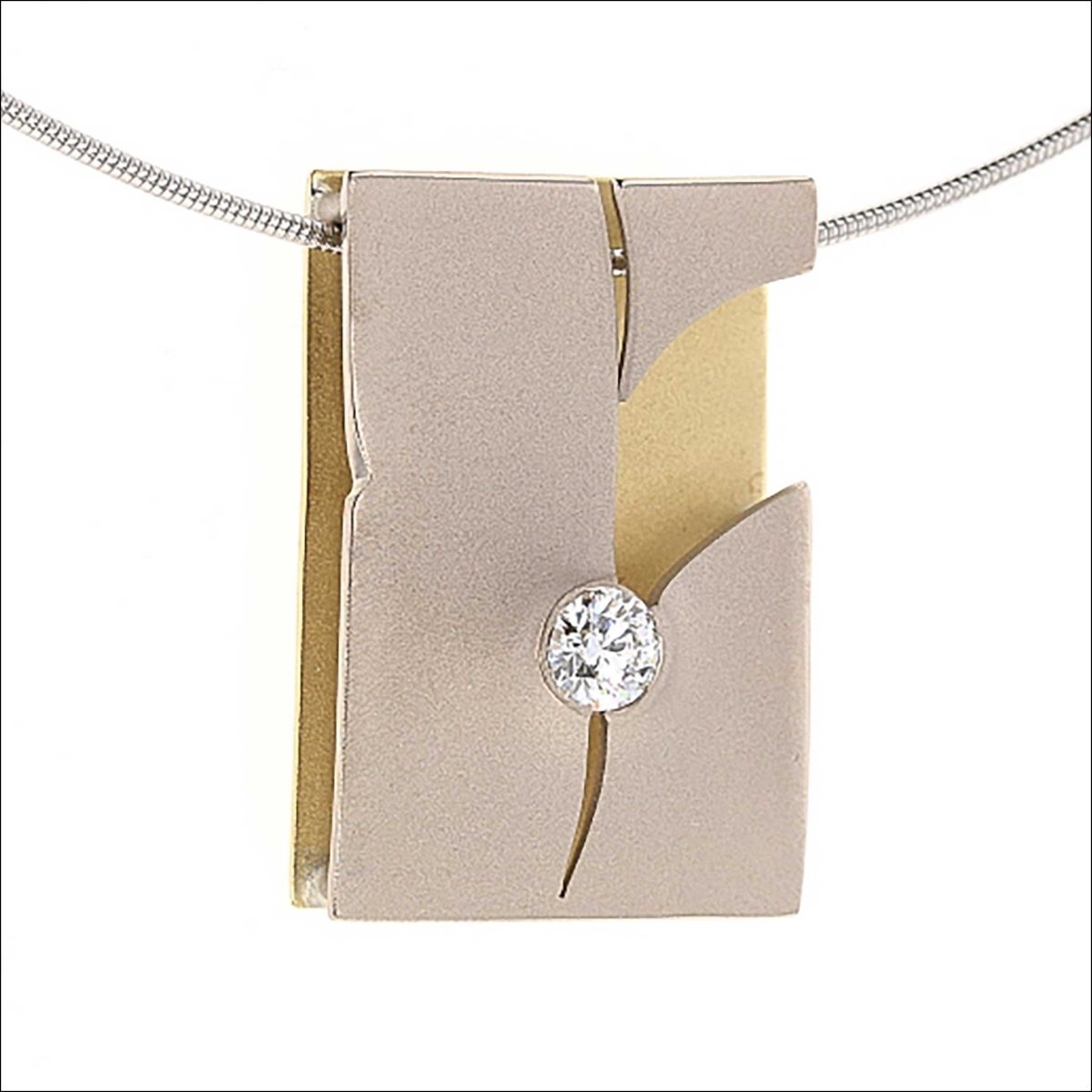 Diamond Breakout Pendant 14KW 18KY (Consignment) - JewelsmithPendants