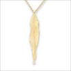 Diamond Elongated Leaf Pendant 18KY - JewelsmithPendants