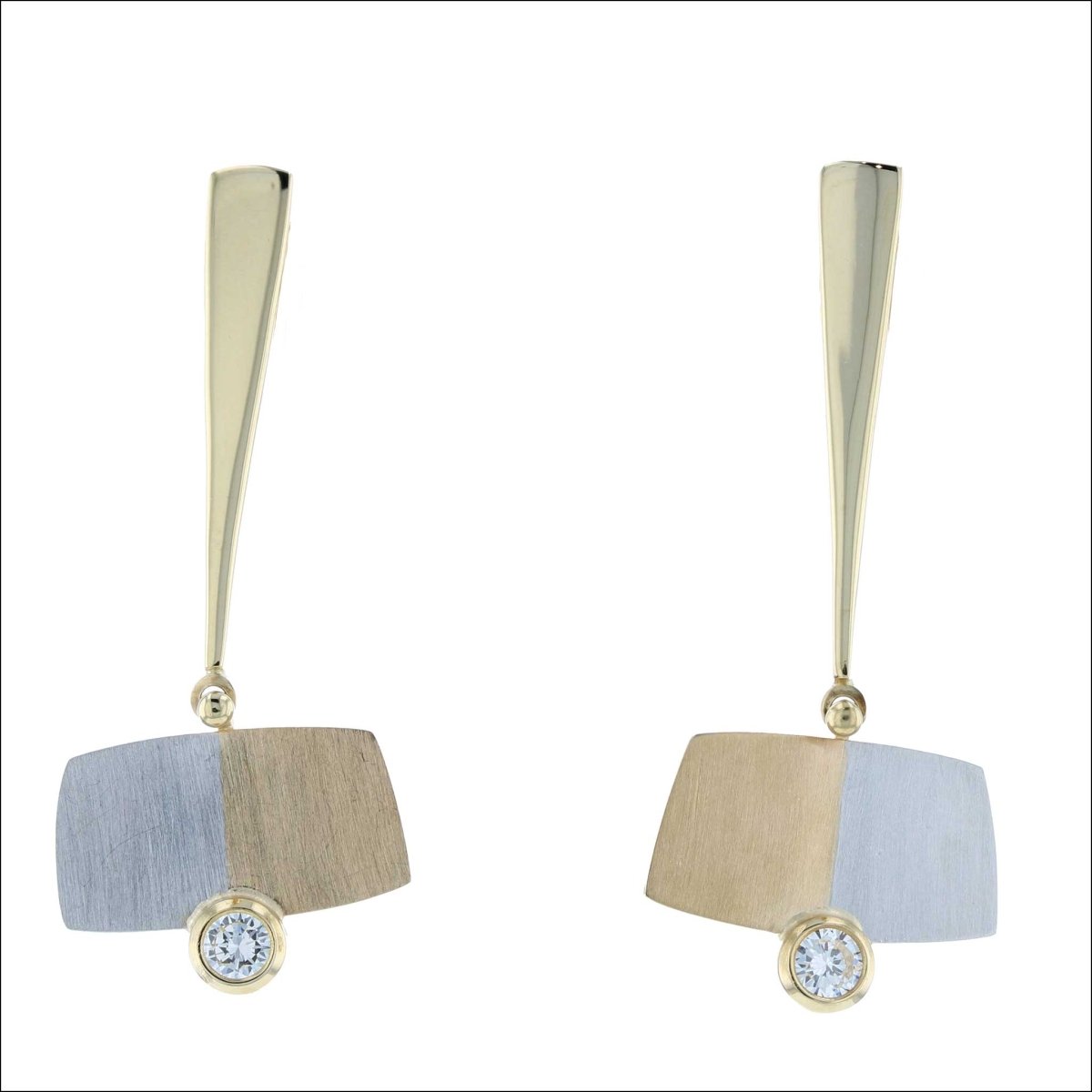 Diamond Forged Earrings 18KY Plat (Consignment) - JewelsmithEarrings