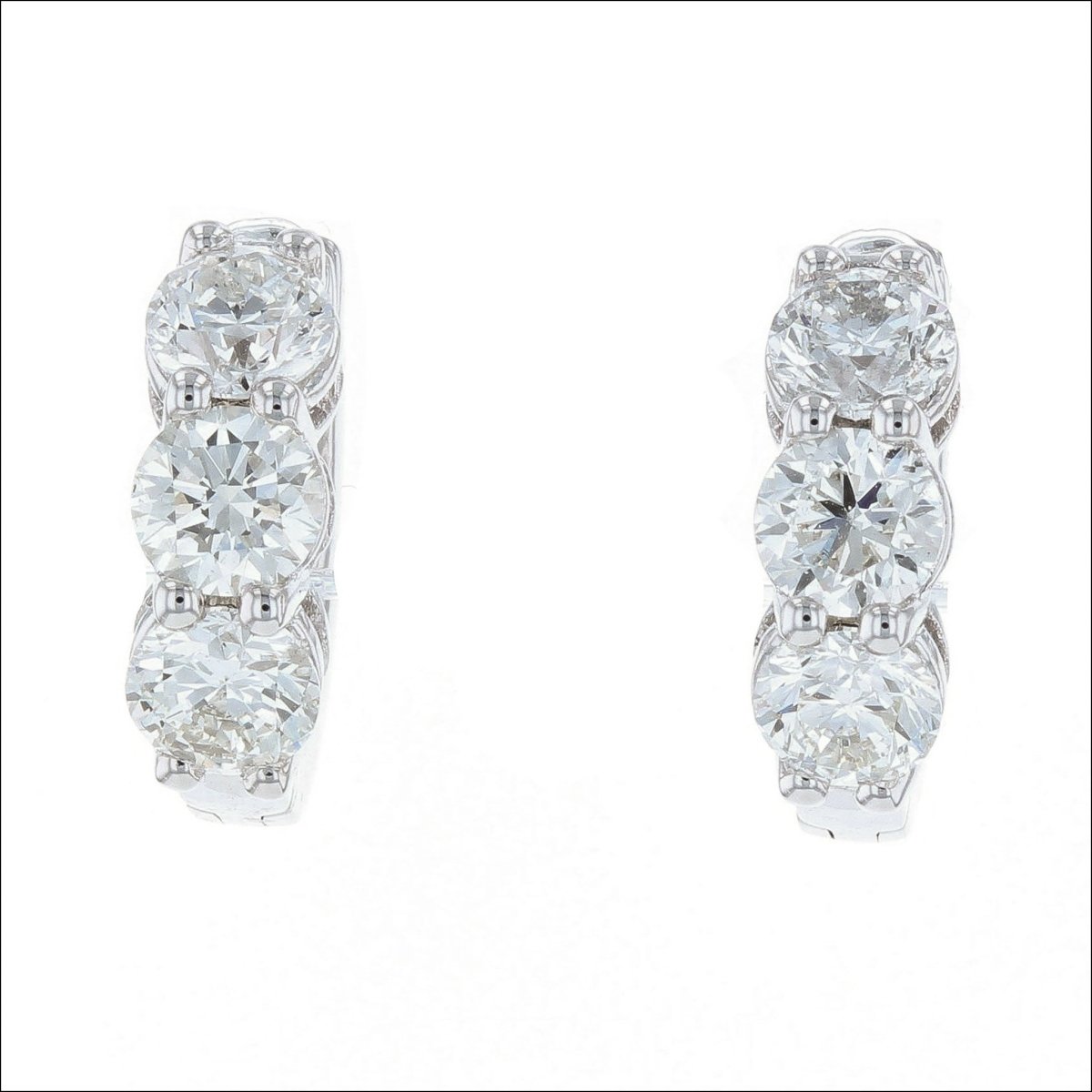 Diamond Hoop Earrings 14KW - JewelsmithEarrings