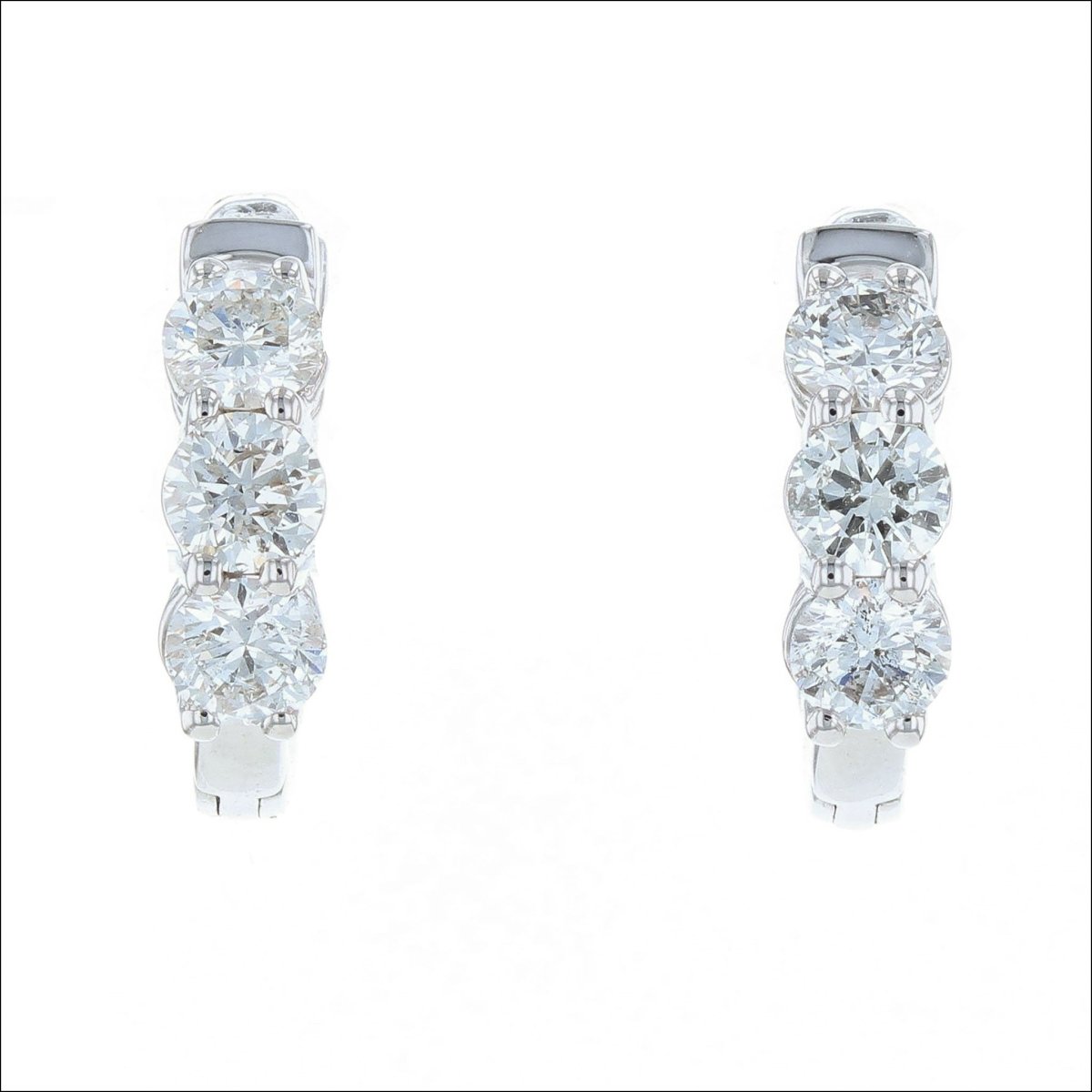 Diamond Hoop Earrings 14KW - JewelsmithEarrings