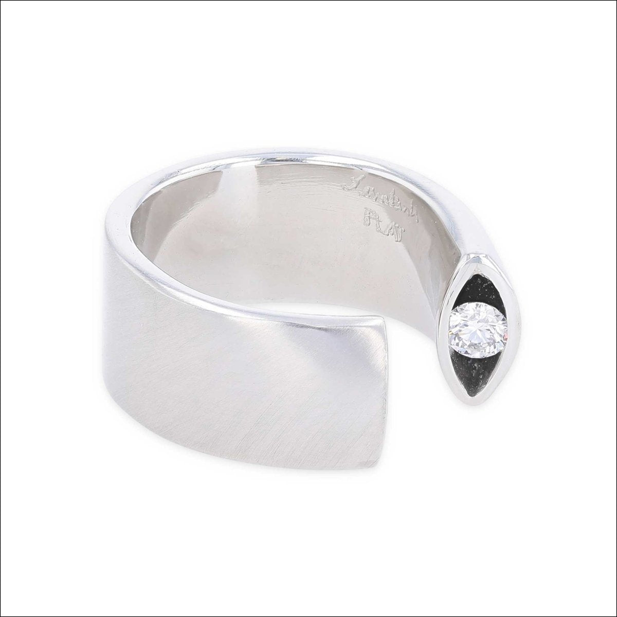 Diamond Hugging Ring Platinum - Jewelsmith - Durham NC - Handcrafted - Rings