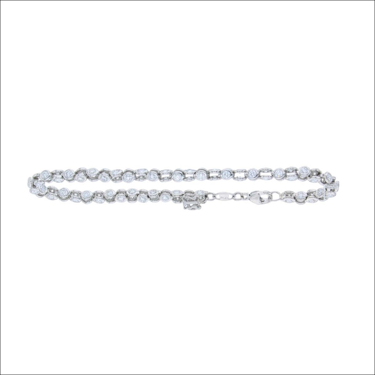 Diamond Interlock Link Bracelet Platinum (Consignment) - Jewelsmith - Durham NC - Handcrafted - Bracelets