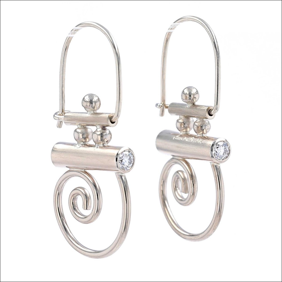 Diamond "Parts" Earrings 14KW - JewelsmithEarrings