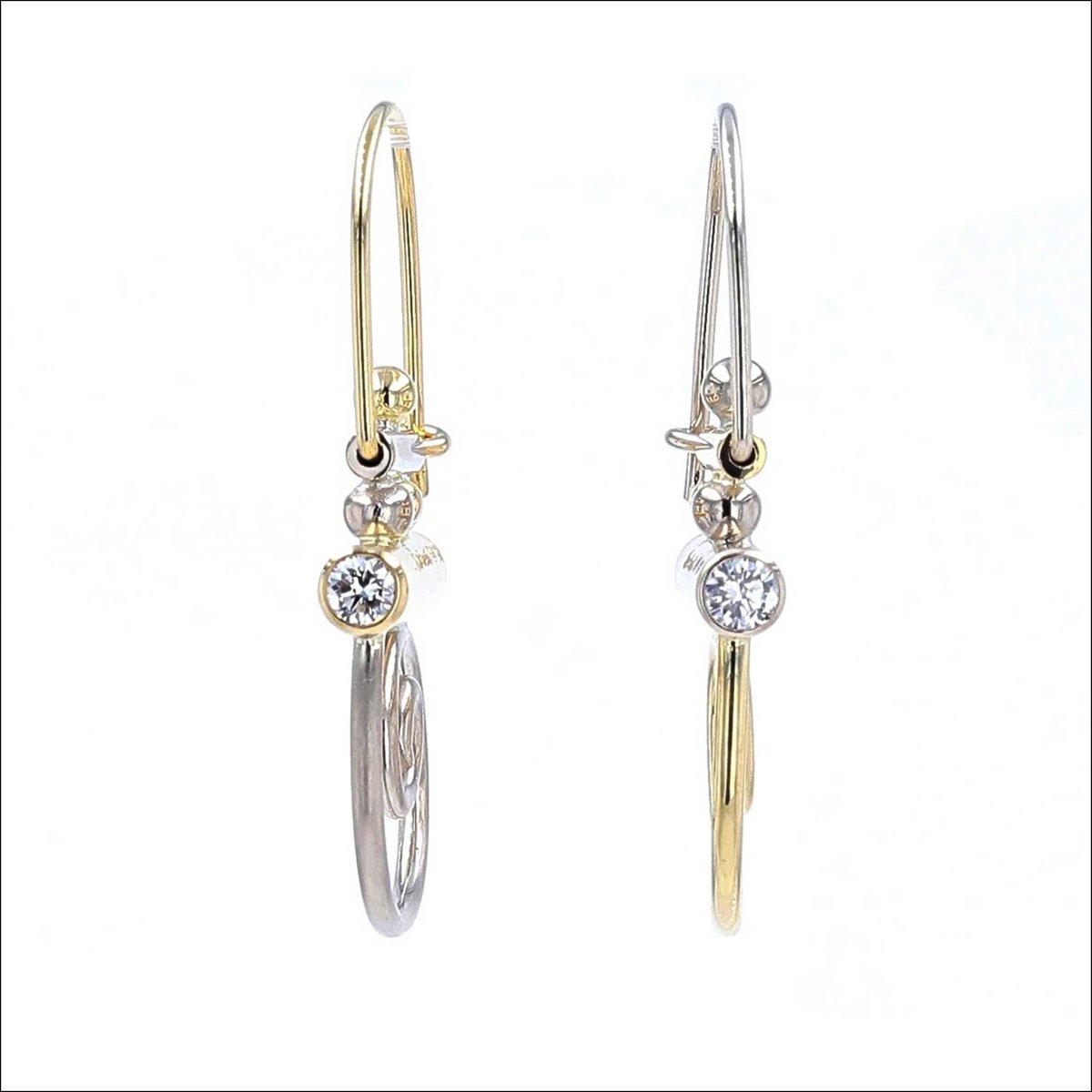 Diamond "Parts" Earrings 18KY 14KW - JewelsmithEarrings