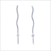 Diamond Wavy Bar Earrings 14KW - JewelsmithEarrings