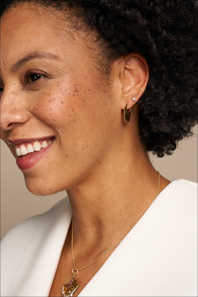 Eclipse Curved Wire Earrings 18KY - JewelsmithEarrings