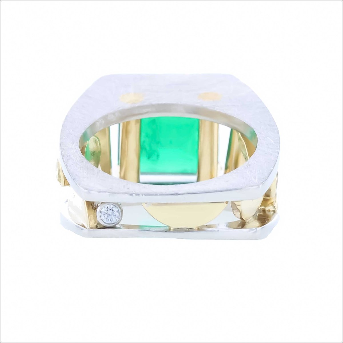 Emerald Diamond "Parts" Ring Platinum 18KY (Consignment) - JewelsmithRings