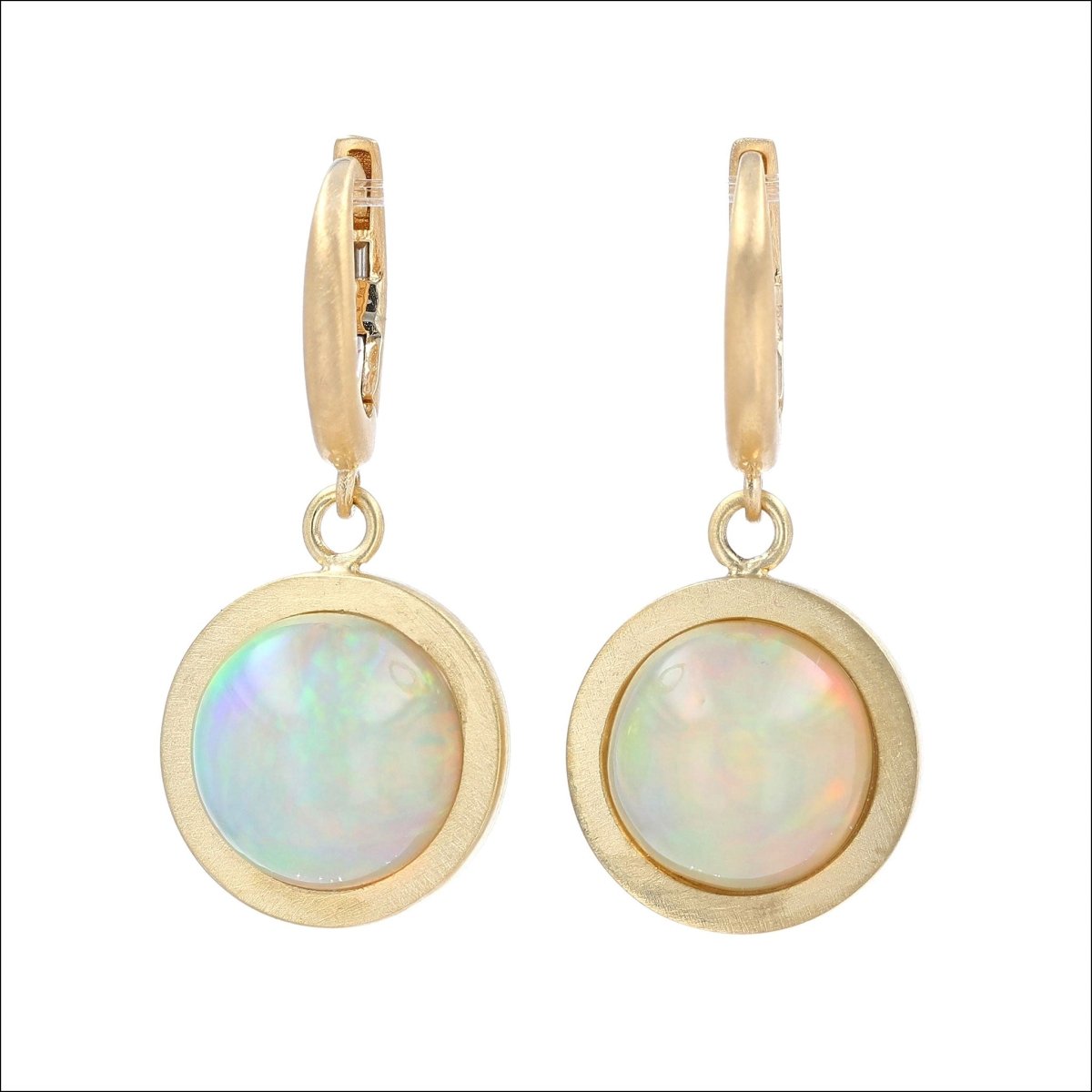 Ethiopian Opal Sphere Dangle Earrings 18KY - JewelsmithEarrings