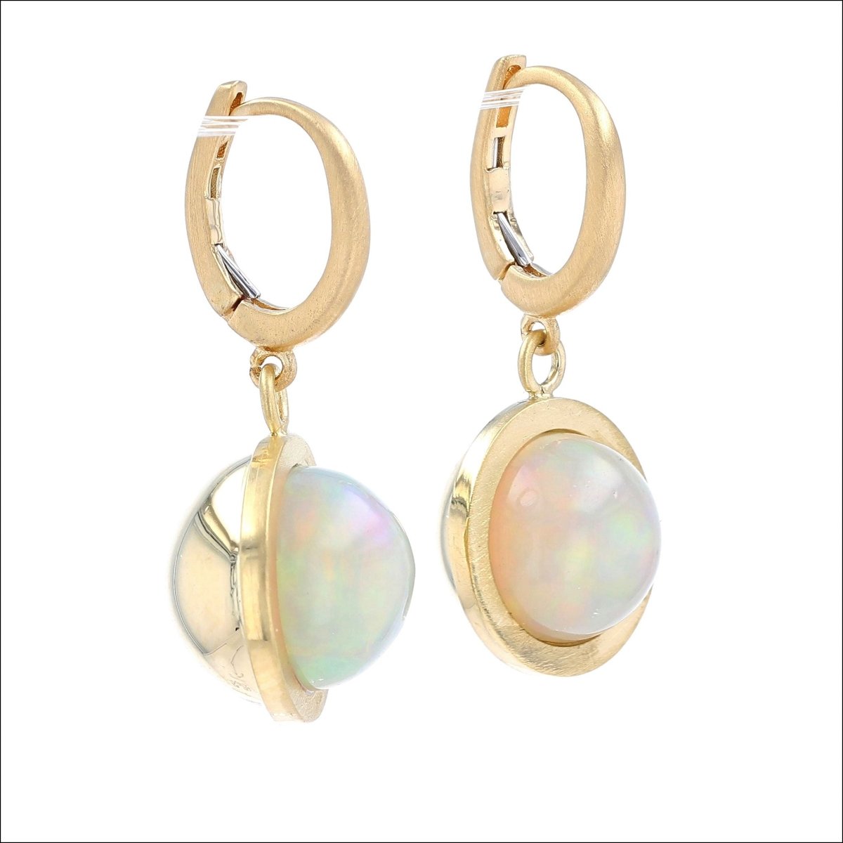 Ethiopian Opal Sphere Dangle Earrings 18KY - JewelsmithEarrings