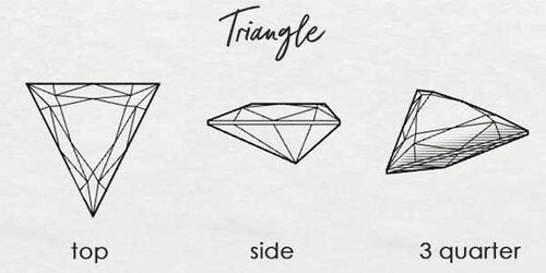 drawing of triangle shaped gemstone