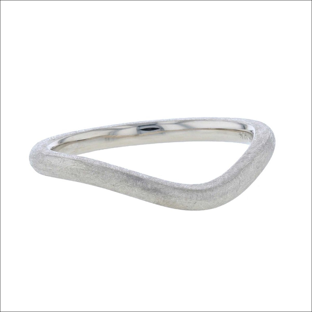 Gentle Curve Band 14KW Scratch Finish - JewelsmithBands