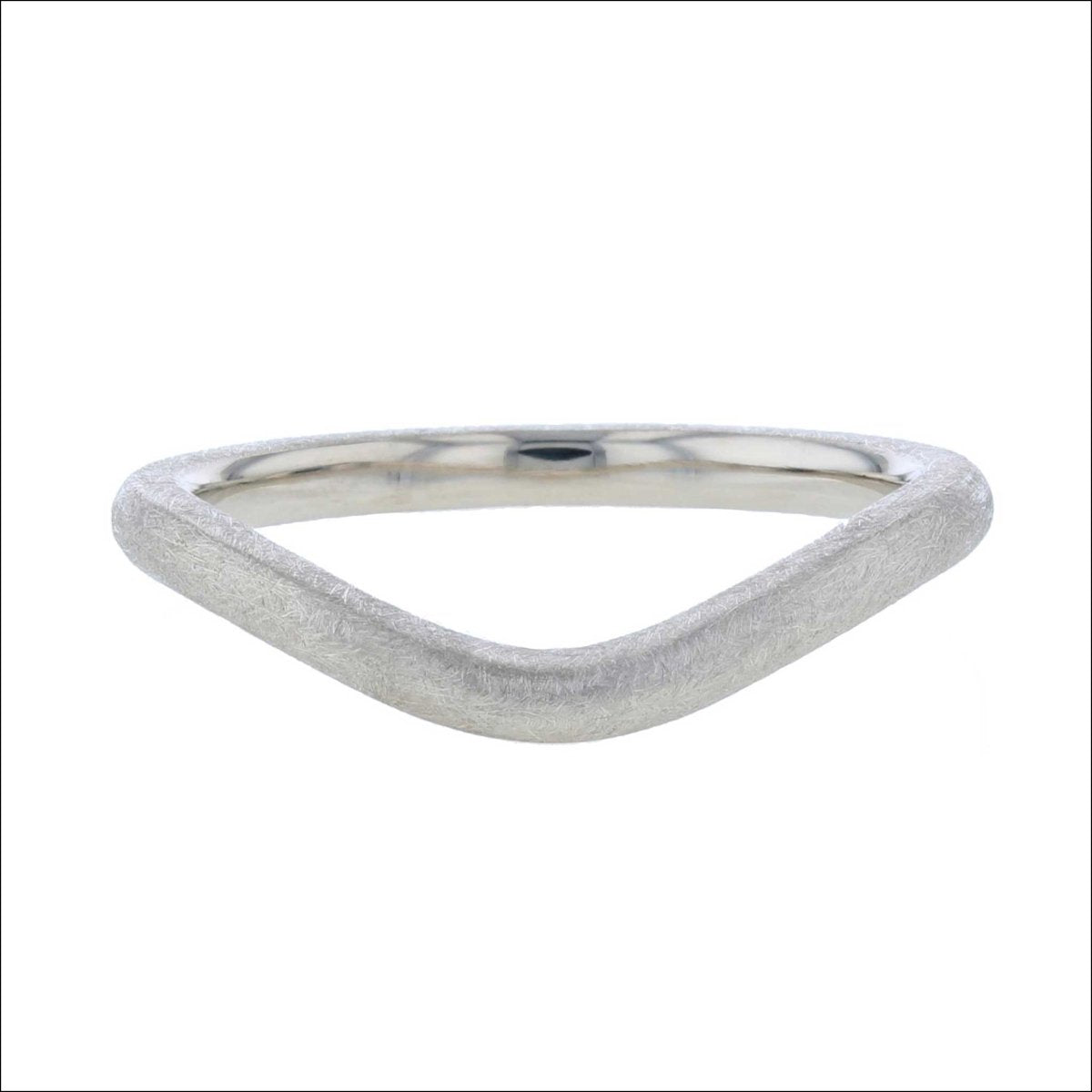 Gentle Curve Band 14KW Scratch Finish - JewelsmithBands