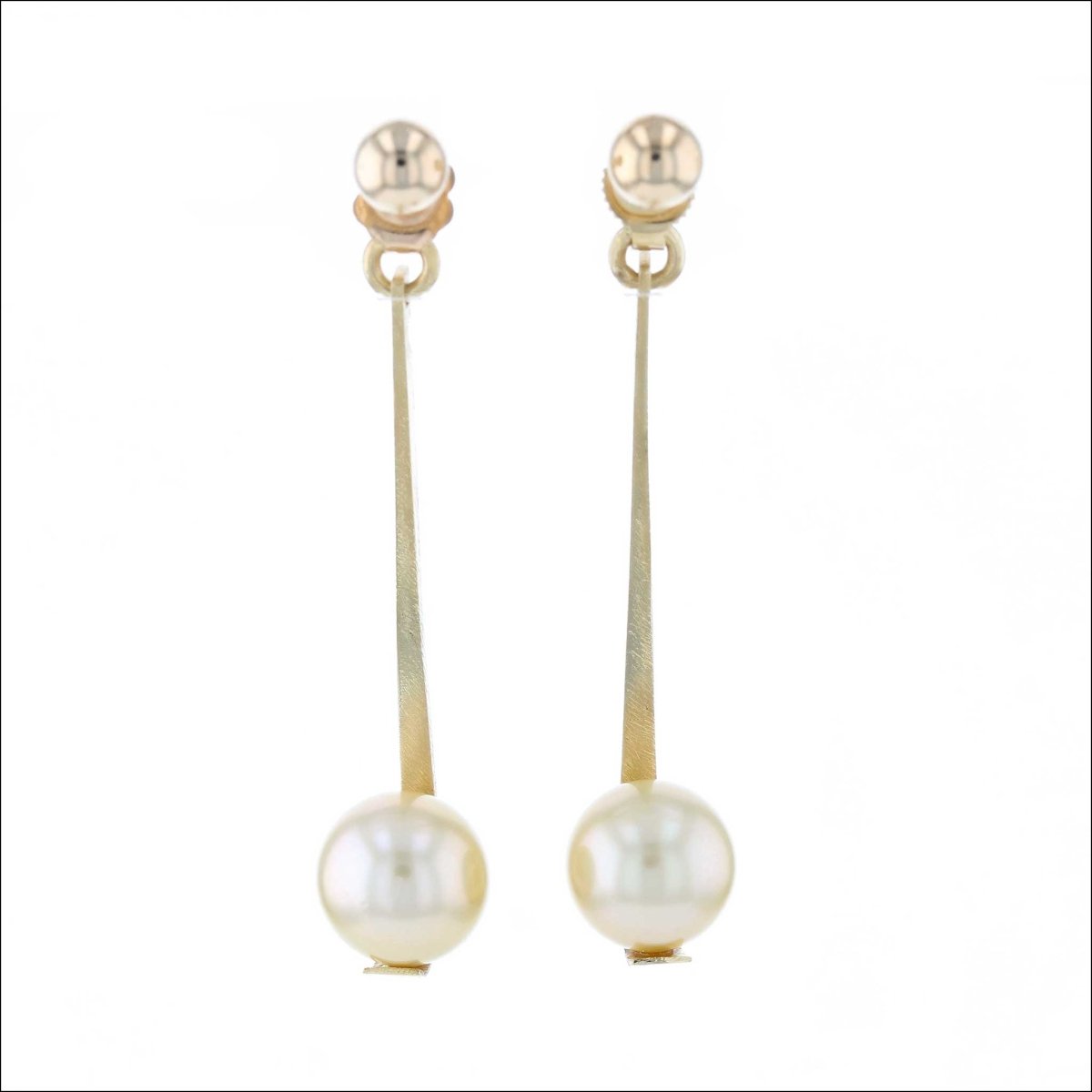 Golden Pearl Forged Earring Back Jackets 18KY (Consignment) - JewelsmithEarrings