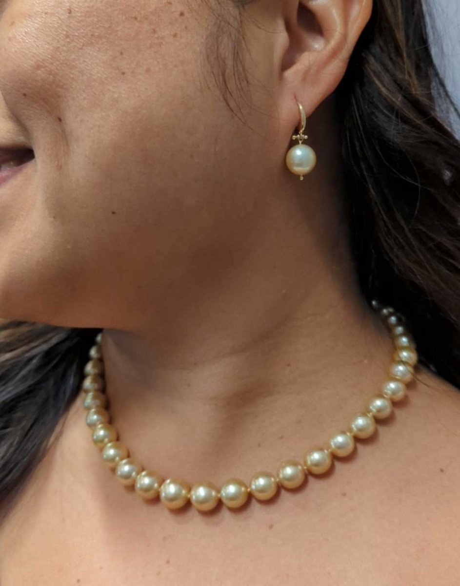 Golden South Sea Pearl Strand Necklace 18" 18KY - JewelsmithNecklaces