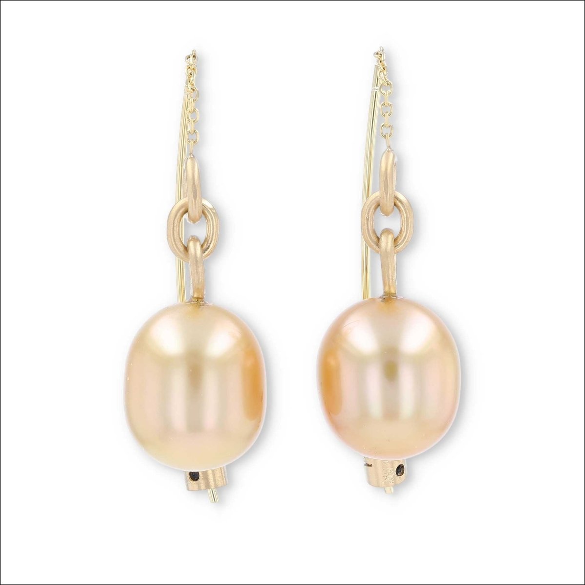 Golden South Sea Pearl Threader Earrings 18KY - JewelsmithEarrings