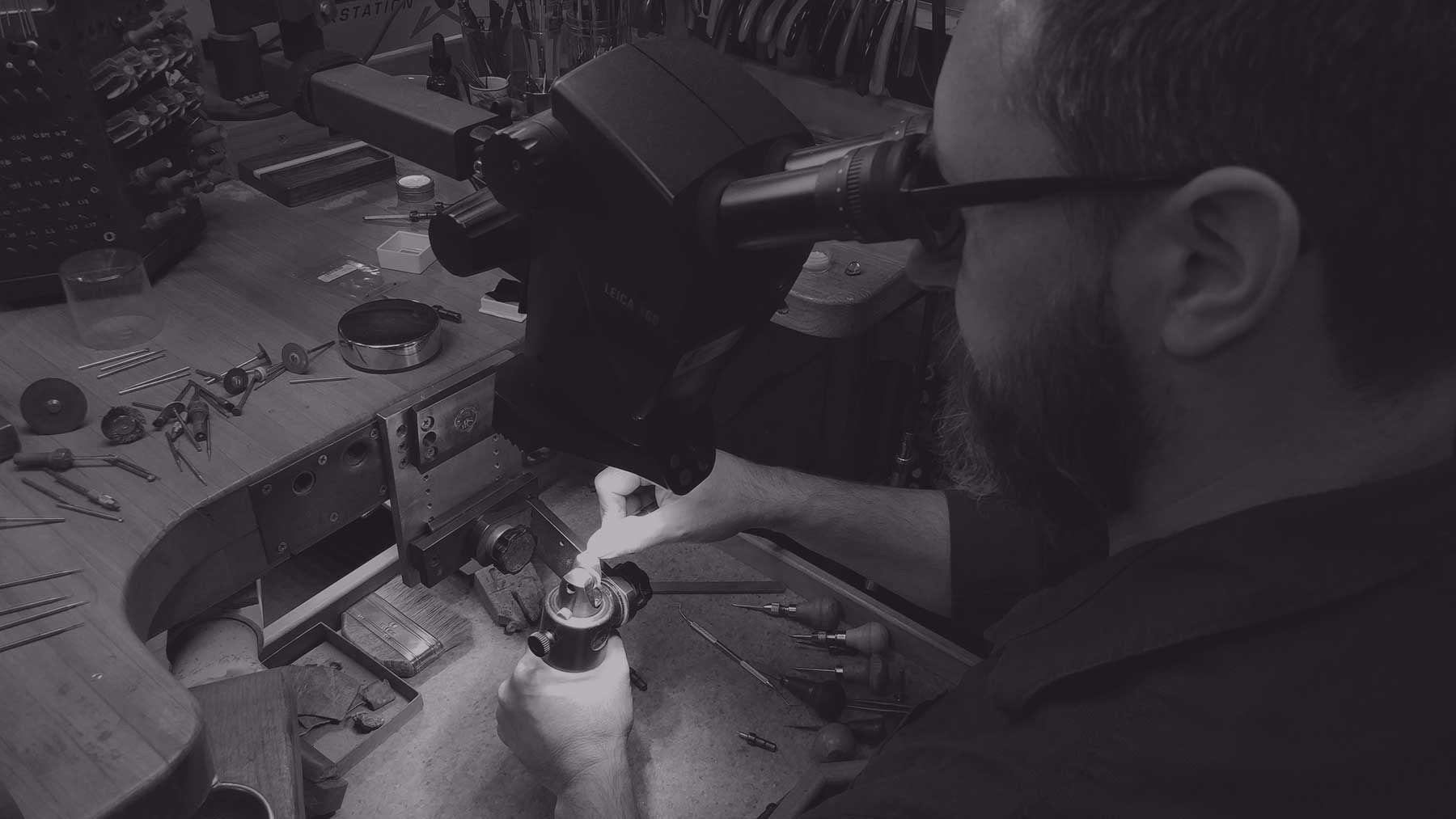patrick working at the jewelers bench