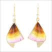 Half Moon Tricolor Tourmaline Earrings 18KY - JewelsmithEarrings