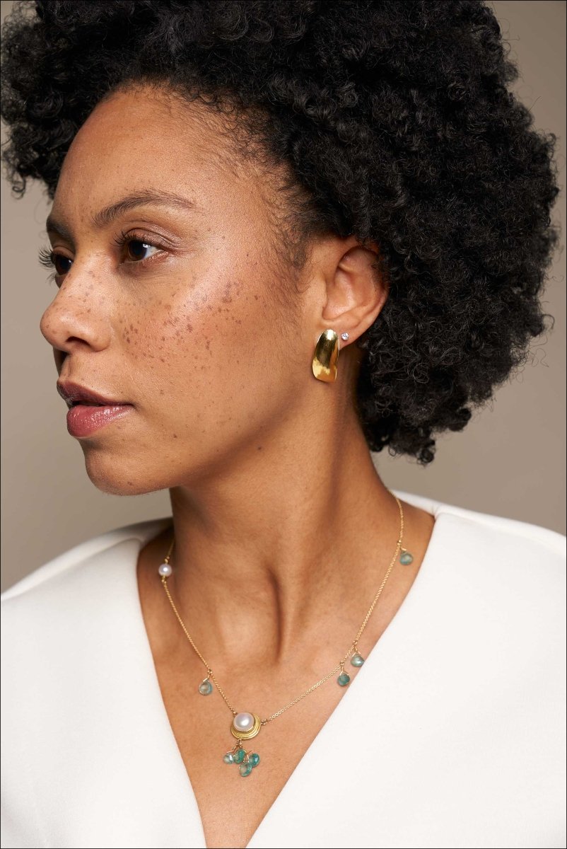 Hammered Saddle Earrings 18KY - JewelsmithEarrings