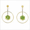 Hexagonal Peridot and Yellow Beryl Swinging Circle Earrings 18KY - JewelsmithEarrings