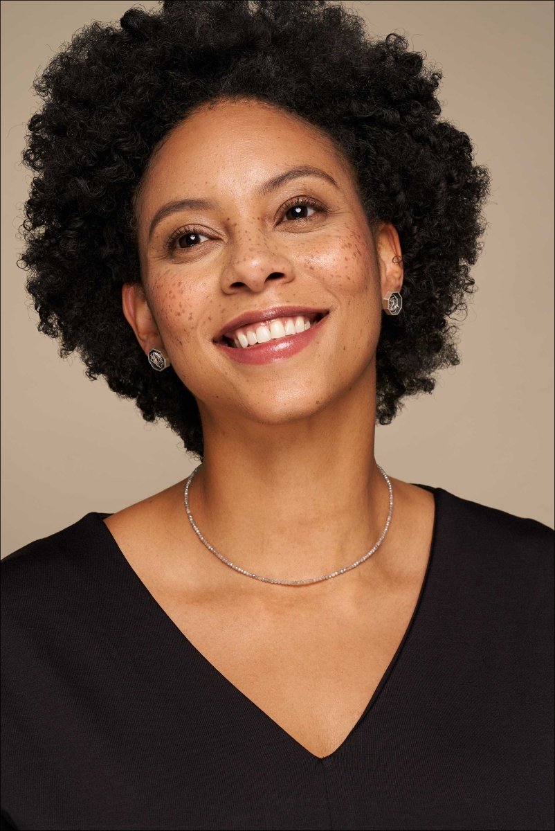 Labradorite Bead Strand Necklace 14KW 16" - JewelsmithNecklaces