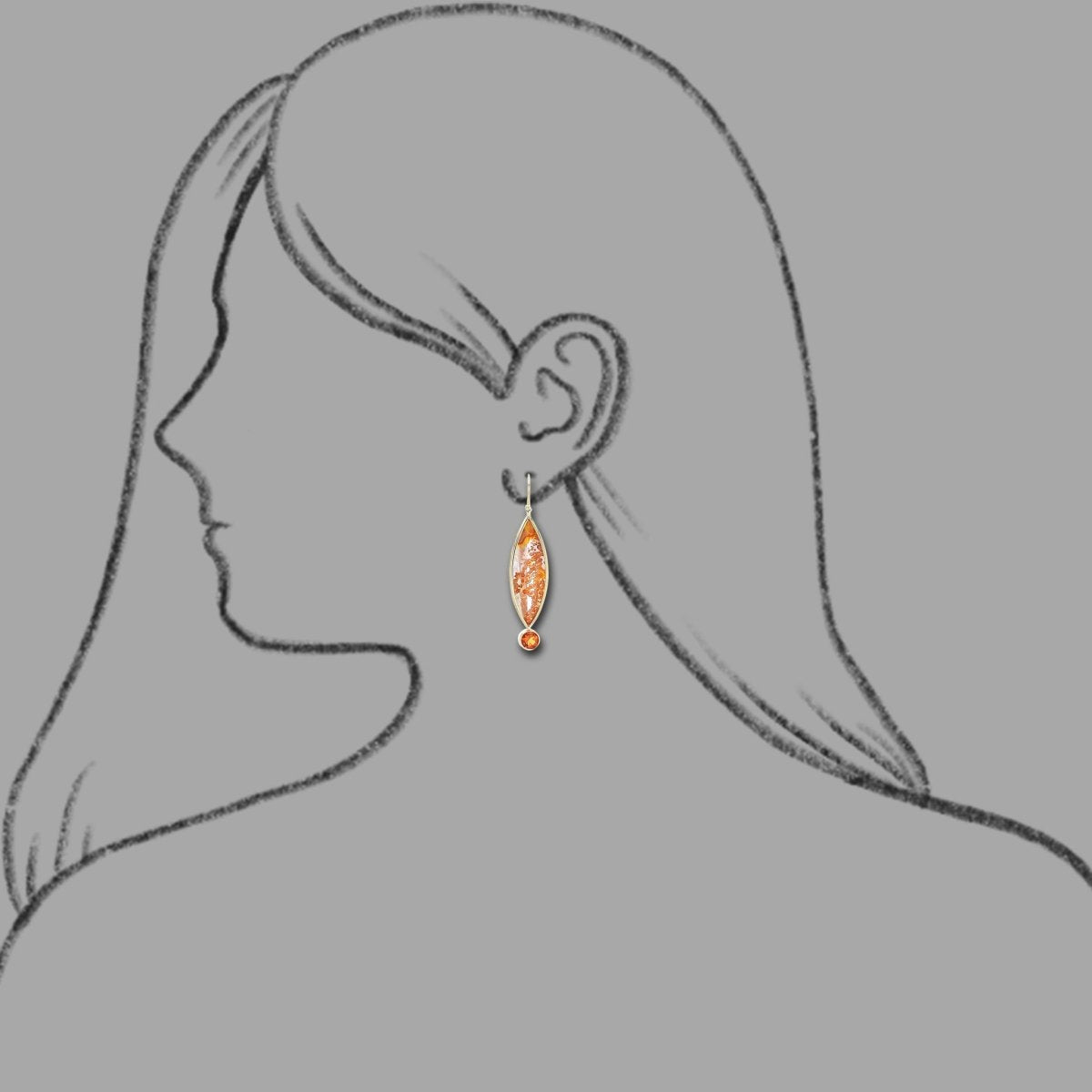Marquise Buff Top Included Quartz and Citrine Earrings 18KY - JewelsmithEarrings